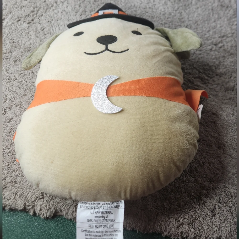 Plush Puppy Halloween Witch Hat Plush - Cream & Orange